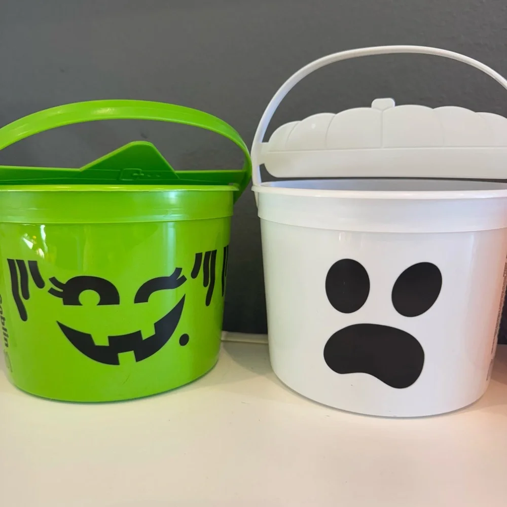 McDonald's Halloween boo Buckets - Green, White, Orange